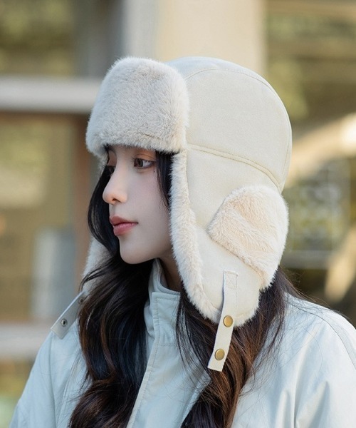 pyornim（ピョルニム） キャップ 帽子 フェイクスウェード ボア