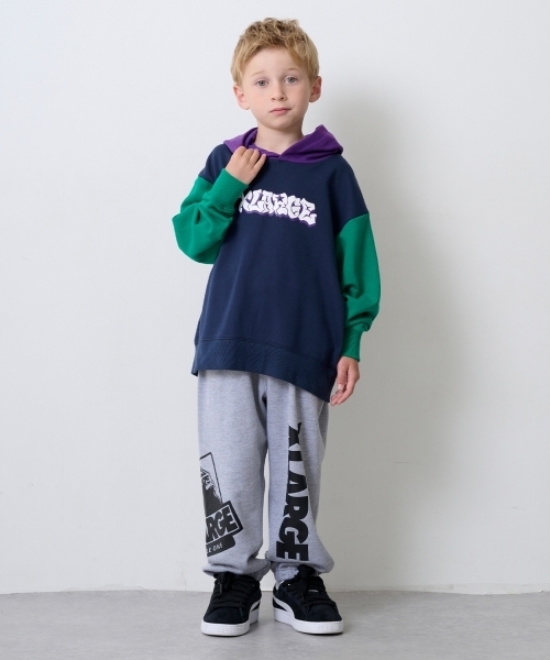 XLARGE KIDS（エクストララージ キッズ） パーカー カラーブロックロゴ