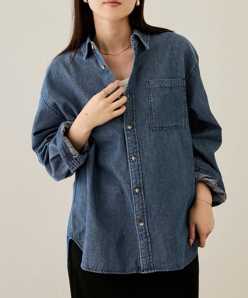NAVY シャツ ルーズデニムシャツ メンズ レディース : ZOZOTOWN Yahoo