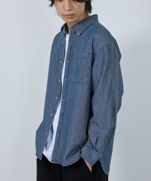 NAVY シャツ ルーズデニムシャツ メンズ レディース : ZOZOTOWN Yahoo