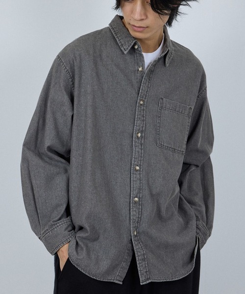 NAVY シャツ ルーズデニムシャツ メンズ レディース : ZOZOTOWN Yahoo