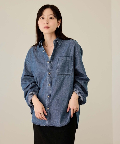 NAVY シャツ ルーズデニムシャツ メンズ レディース : ZOZOTOWN Yahoo