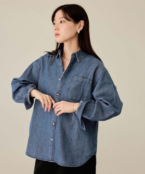 NAVY シャツ ルーズデニムシャツ メンズ レディース : ZOZOTOWN Yahoo