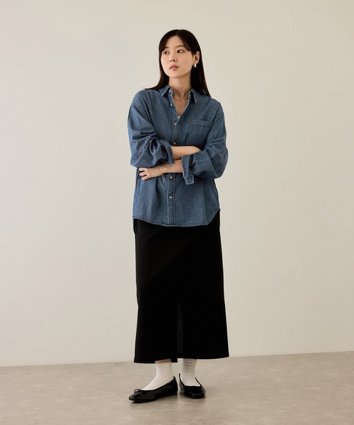 NAVY シャツ ルーズデニムシャツ メンズ レディース : ZOZOTOWN Yahoo