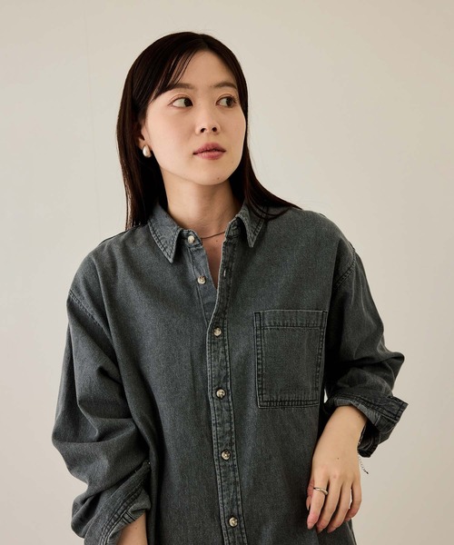 NAVY シャツ ルーズデニムシャツ メンズ レディース : ZOZOTOWN Yahoo