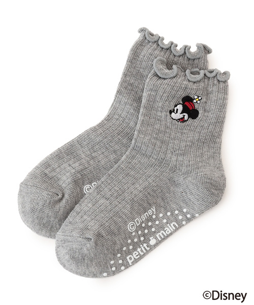 petit main 靴下 「Disney」ミニー/刺しゅう靴下 キッズ 子供 女の子