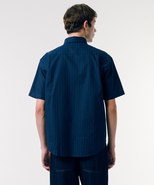 「LACOSTE」 半袖シャツ 39 ネイビー メンズの画像