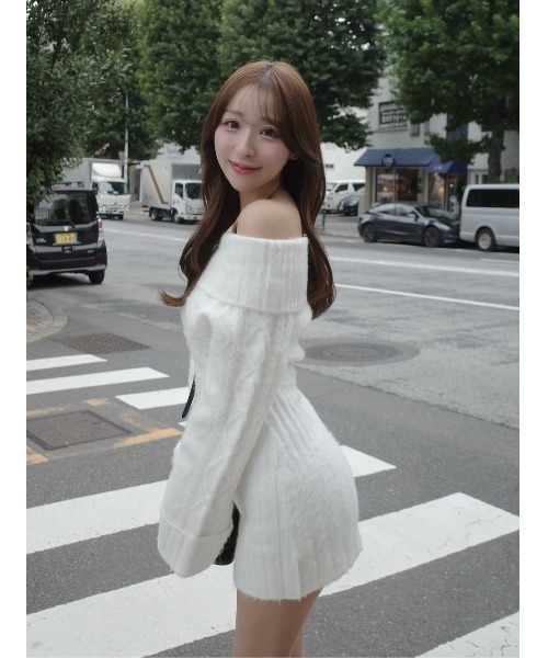 Darich（ダーリッチ） ワンピース ヘアリーオフショルニットミニワンピース : ZOZOTOWN Yahoo!店 - 通販 - Yahoo ...