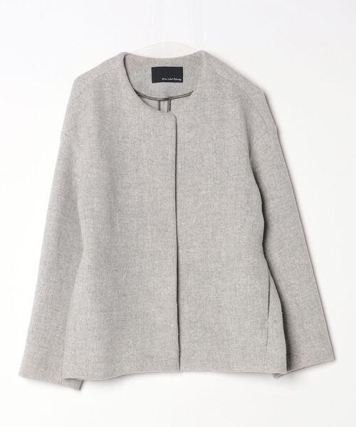 グリーンレーベルリラクシング　ノーカラーミドル丈コート　美品 green label relaxing（グリーンレーベルリラクシング） ノーカラー