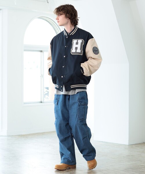 BEAMS HEART（ビームス ハート） スタジャン SMALL ネイビー メンズ