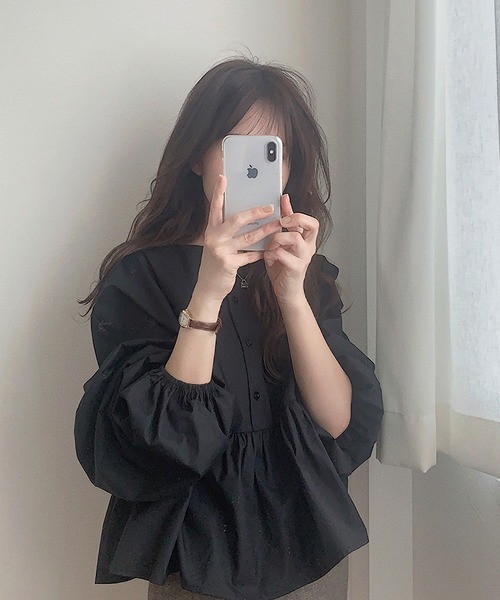 「LAUIR」 長袖ブラウス LARGE ブラック レディース_画像3