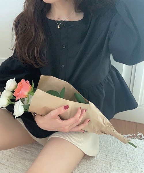 「LAUIR」 長袖ブラウス LARGE ブラック レディース_画像4