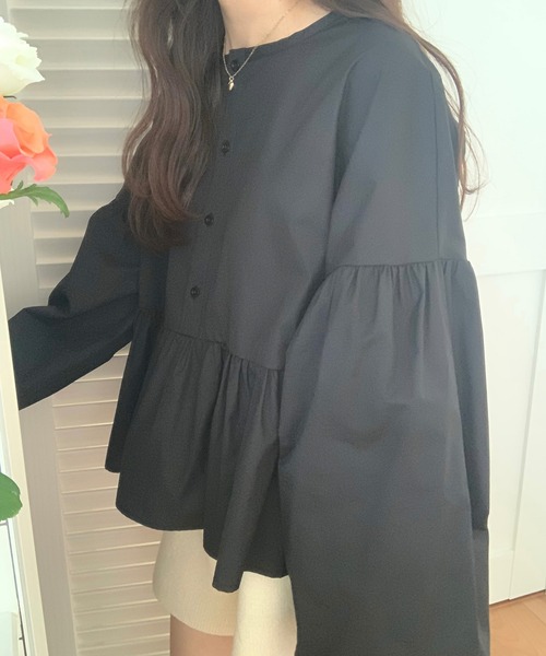 「LAUIR」 長袖ブラウス LARGE ブラック レディース_画像6