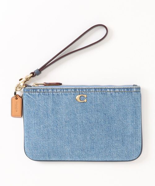 COACHアクセサリーポーチ(ライトブルー/ブラウン) COACH（コーチ） ポーチ ONE ブルー系その他 レディース : ZOZOTOWN