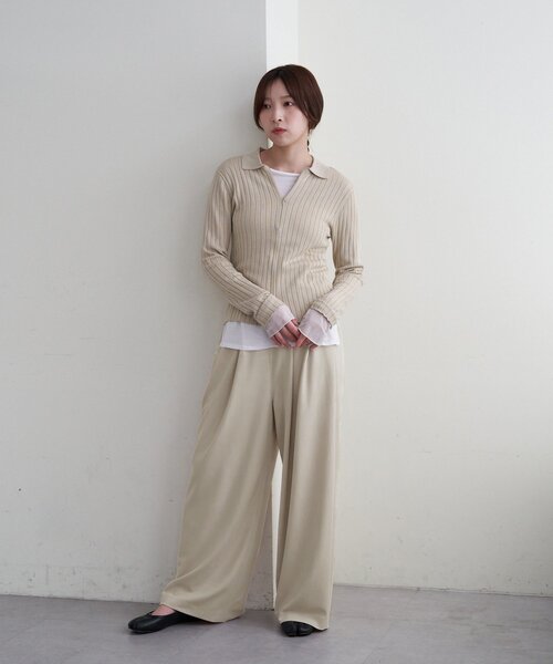 SHENERY（シーナリー） パンツ ポンチ2タックパンツ レディース