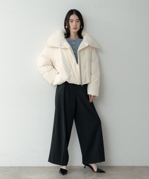 INDIVI GALLEST ダウンコート ダウンジャケット 3WAYスタンドカラー 