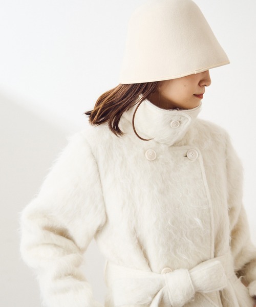 「one after another NICE CLAUP」 ステンカラーコート LARGE オフホワイト レディース_画像8