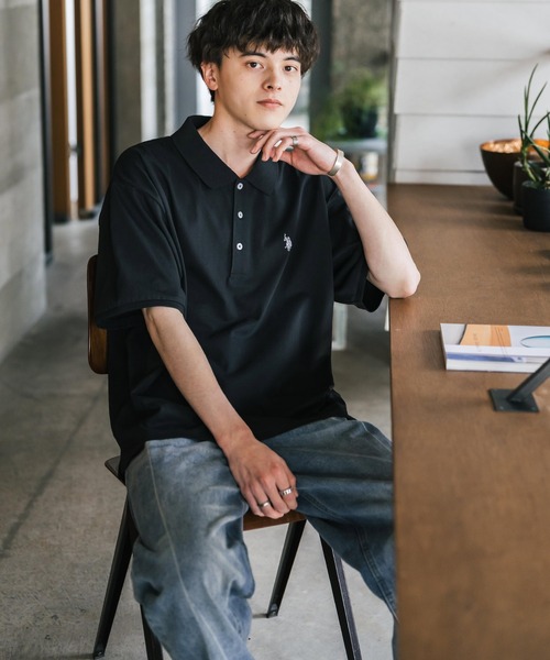 「U.S. POLO ASSN.」 半袖シャツ M ブラック メンズ_画像9