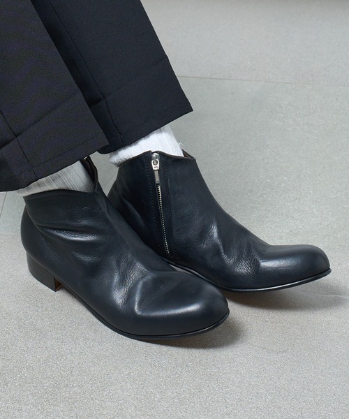 PADRONE メンズショートブーツ PADRONE（パドローネ） ブーツ 「PADRONE」別注 SIDE ZIP SHORT BOOTS
