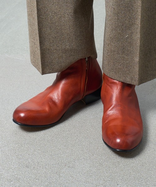 ブーツ 「PADRONE」別注 SIDE ZIP SHORT BOOTS PU7358-1201-11A サイドジップショートブーツ メンズの画像
