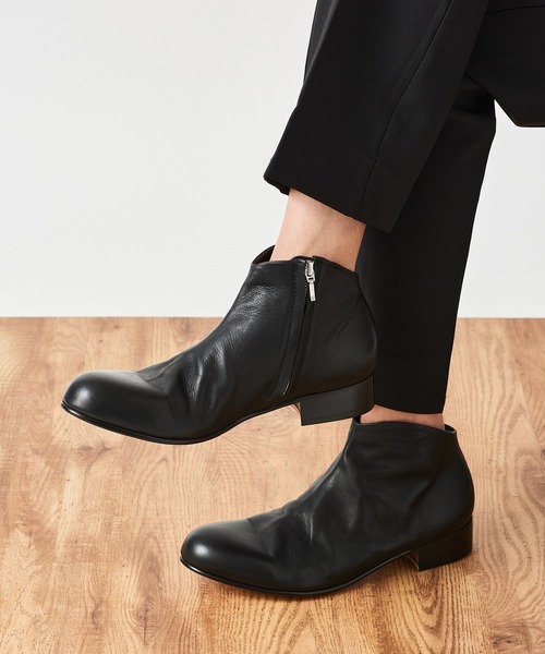 ブーツ 「PADRONE」別注 SIDE ZIP SHORT BOOTS PU7358-1201-11A サイドジップショートブーツ メンズの画像