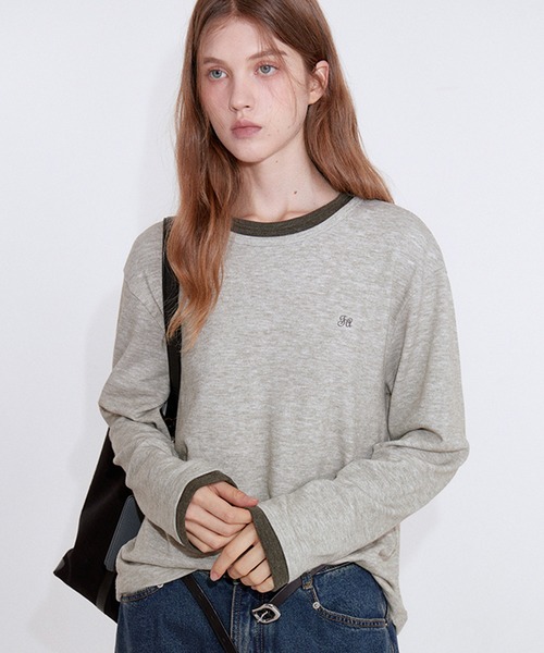 tシャツ ロゴ刺繍 フェイクレイヤードトップス FD25S089「Fano Studios