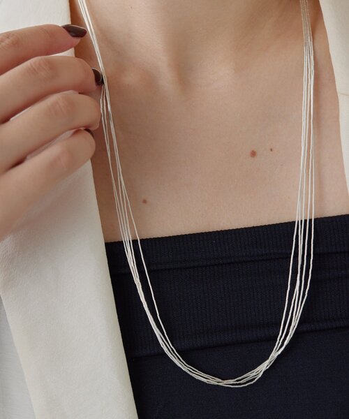 ネックレス 「スターリングシルバー使用」リキッドシルバー5×60ロングネックレス レディースの画像