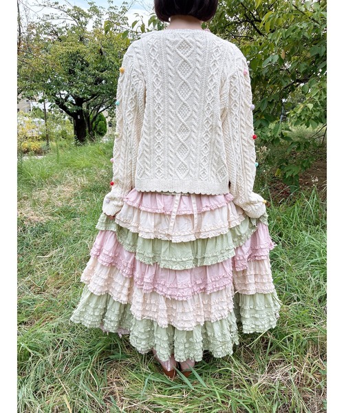 pinkhouse 配色フリルティアードスカート PINK HOUSE（ピンクハウス） スカート 配色フリルスカート : ZOZOTOWN