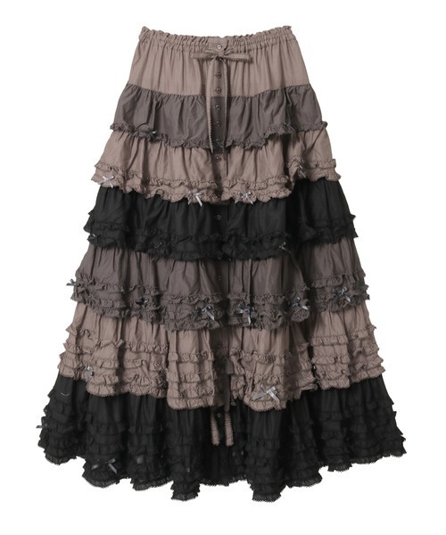 PINK HOUSE（ピンクハウス） スカート 配色フリルスカート : ZOZOTOWN