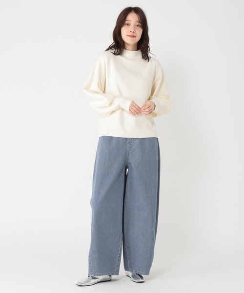 ワイドパンツ ジーンズ デニム デニムパンツ バギーバレルデニムパンツ「プチ・プラスサイズあり」「CLIP denim」 レディースの画像