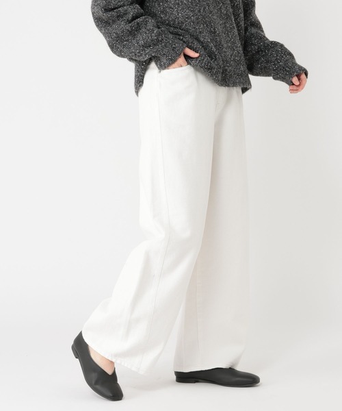ワイドパンツ ジーンズ デニム デニムパンツ バギーバレルデニムパンツ「プチ・プラスサイズあり」「CLIP denim」 レディースの画像