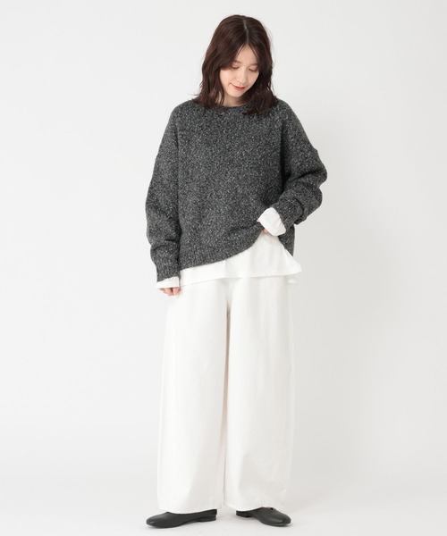 ワイドパンツ ジーンズ デニム デニムパンツ バギーバレルデニムパンツ「プチ・プラスサイズあり」「CLIP denim」 レディースの画像