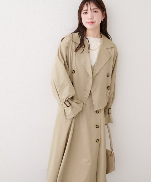 natural couture ワンピース 「1/1〜4限定受注販売」ショートトレンチ+