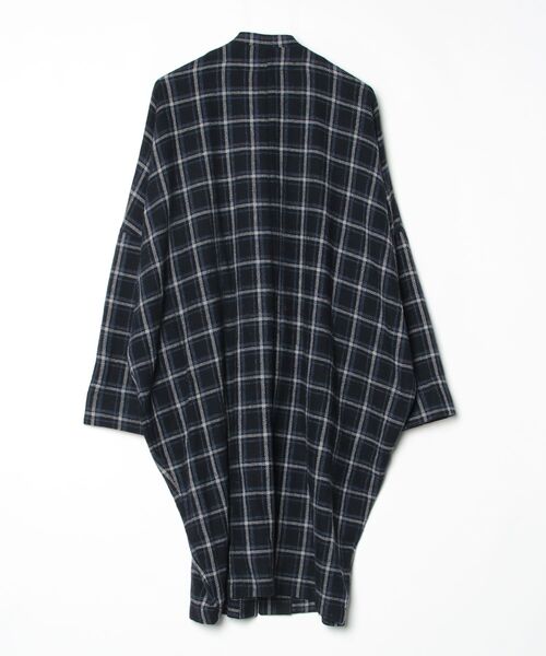 「HISUI」 チェック柄コート M ネイビー レディース_画像2