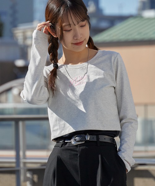 ROXY（ロキシー） tシャツ ROXY WITH HEART L/S クロップド丈 長袖T