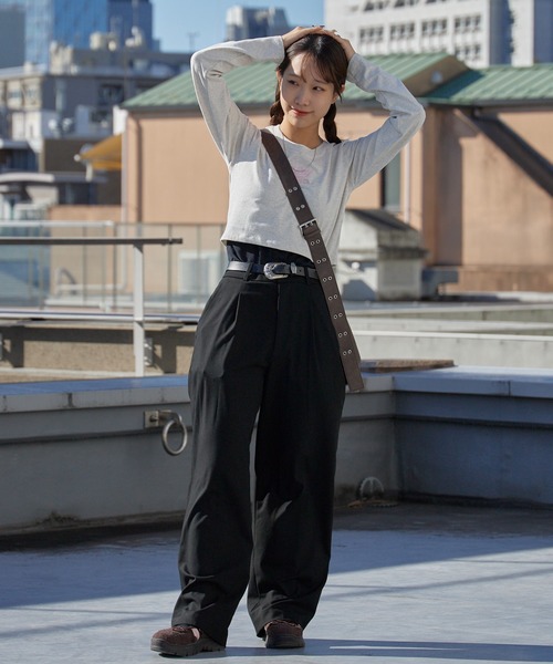 【シカ】ROXY ROXY（ロキシー） tシャツ ROXY WITH HEART L/S クロップド丈 長袖T