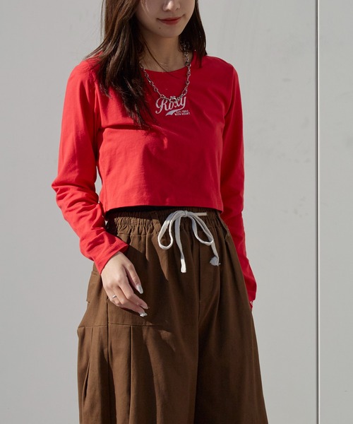 ROXY（ロキシー） tシャツ ROXY WITH HEART L/S クロップド丈 長袖T