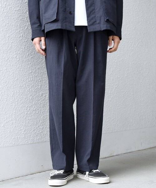 SHIPS any ワイドパンツ パンツ any: コットン/ナイロン ワッシャー 2