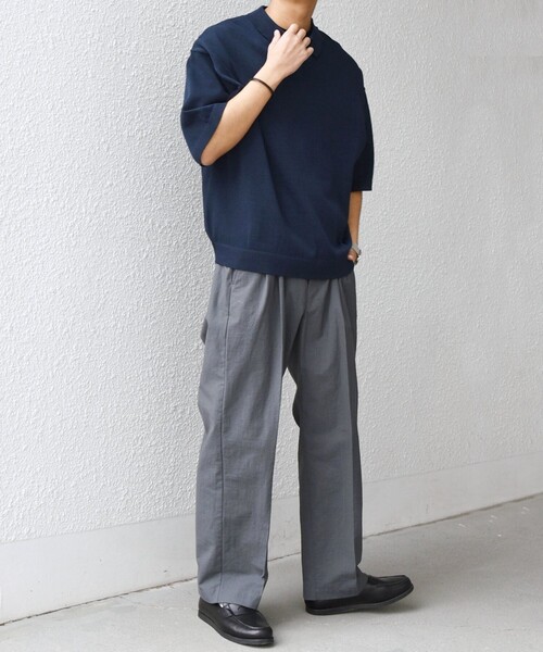 SHIPS any ワイドパンツ パンツ any: コットン/ナイロン ワッシャー 2