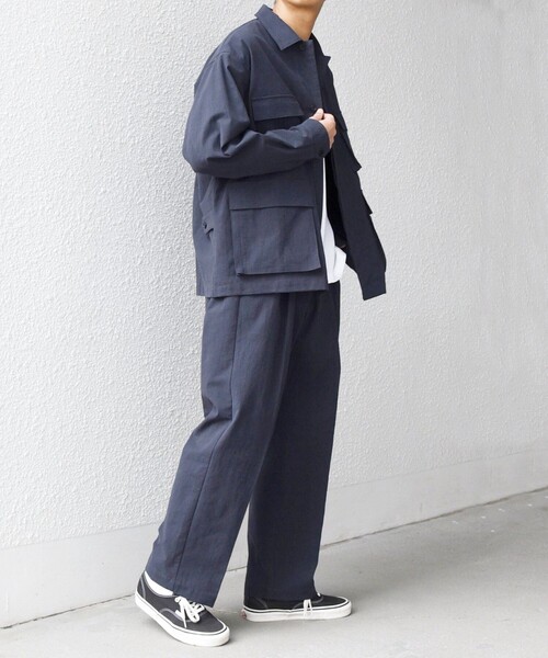 SHIPS any パンツ any: コットン/ナイロン ワッシャー 2タック