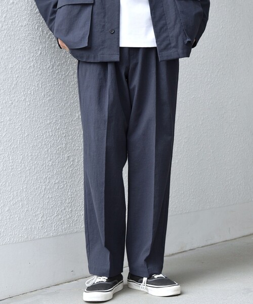 SHIPS any ワイドパンツ パンツ any: コットン/ナイロン ワッシャー 2