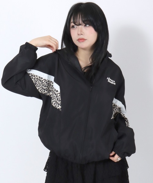 セシルマクビー パーカー アウター リバーシブル レディース ヒョウ柄 上着 ヒ CECIL McBEE（セシルマクビー） パーカー レオパードロゴ プルオーバー