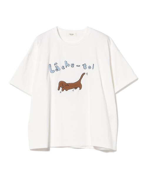 BEAMS HEART（ビームス ハート） tシャツ 半袖 アニマル サガラ刺繍 T