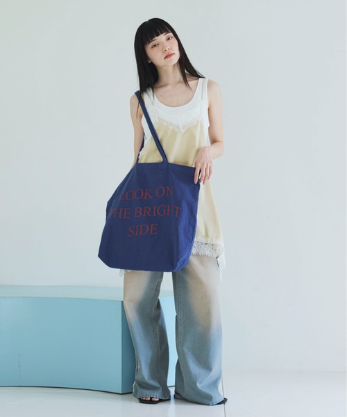 PILIT キャミソール ランダムヘム サテンレースキャミソール