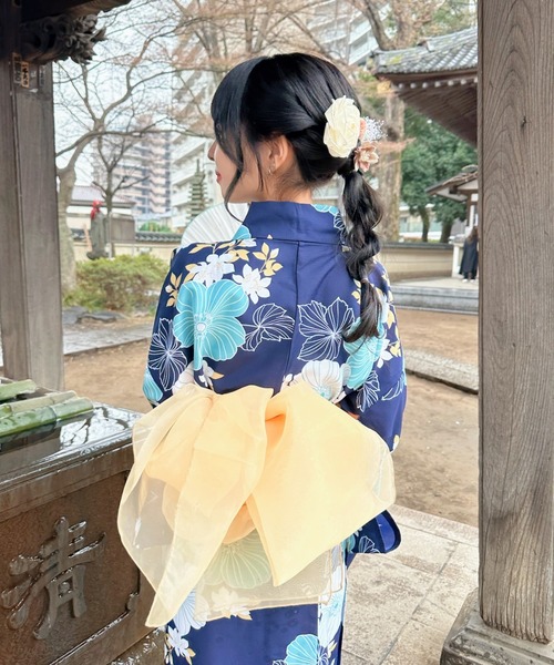 Ada. 浴衣 2点セット 「帯+浴衣」 浴衣 大胆な花柄で華やかに