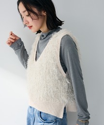 Green Parks（グリーンパークス） ベスト ジレ ラメ入り毛足ニット 