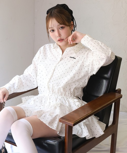 one after another NICE CLAUP シャツワンピース ティアードシャツ