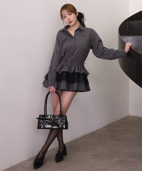 one after another NICE CLAUP シャツワンピース ティアードシャツ