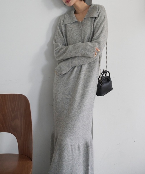 「KOBE LETTUCE」 ニットワンピース M ベージュ レディース_画像2