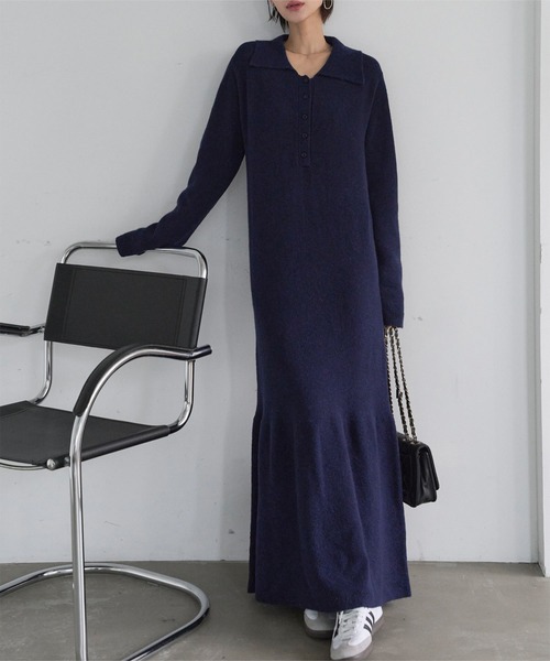 「KOBE LETTUCE」 ニットワンピース M ベージュ レディース_画像5